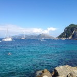 Swimming at the rocky beach in Capri