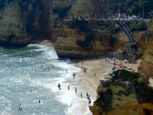 view from atop the beach