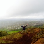 Josh jumpin at Arthurs Seat