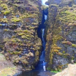 Waterfall inside cliff