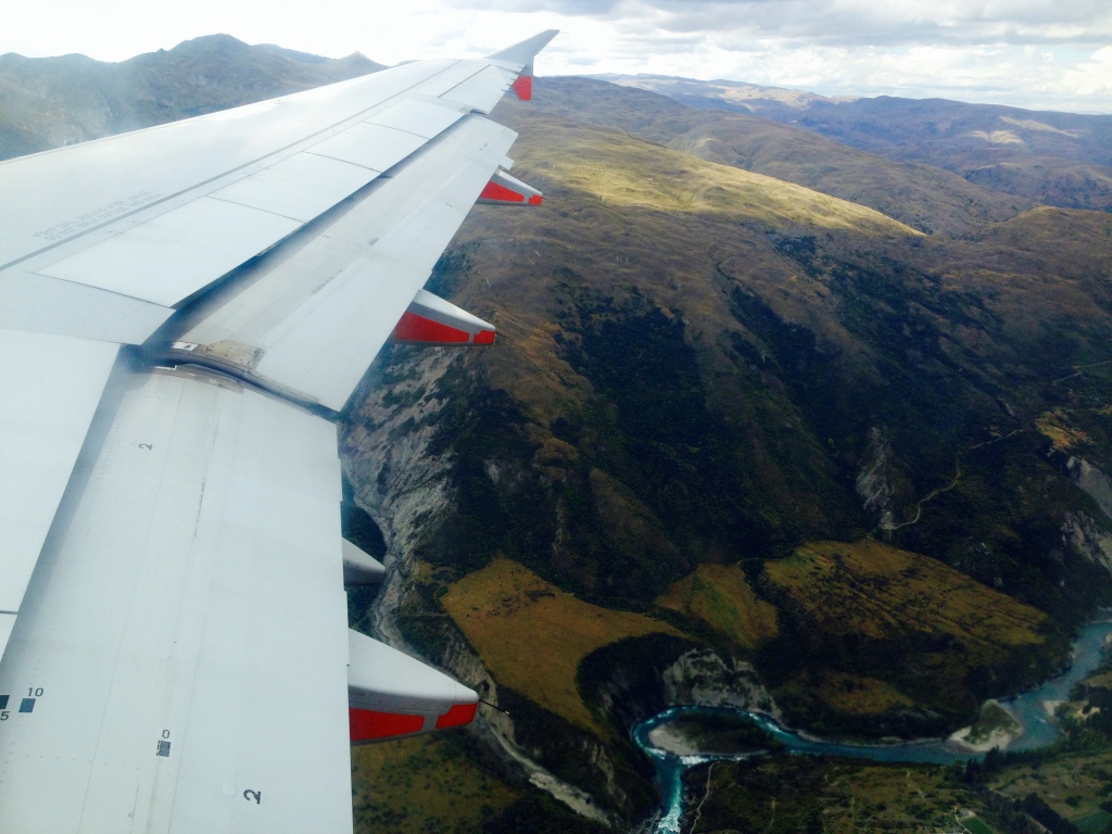 View from plane upon landing in Queenstown