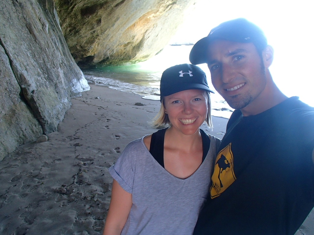 Hiking Cathedral Cove NZ