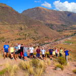 The A-Team Hiking up Pisaq's ruins