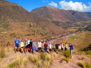 The A-Team Hiking up Pisaq's ruins